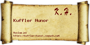 Kuffler Hunor névjegykártya